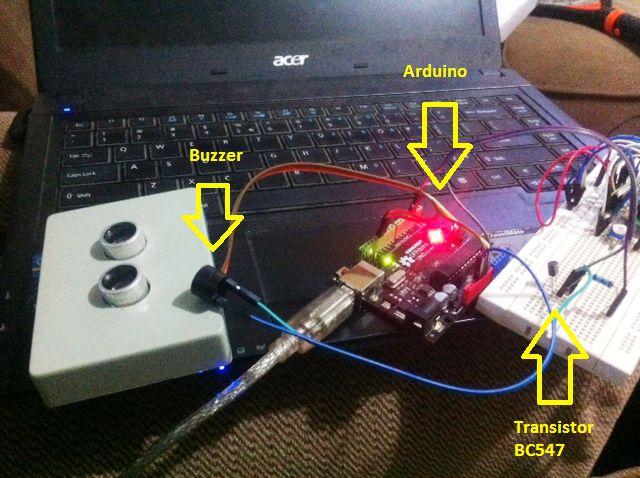 prototipe rangkaian driver buzzer untuk arduino