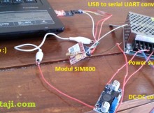 eksperimen pengujian sim800 dengan usb to serial uart converter